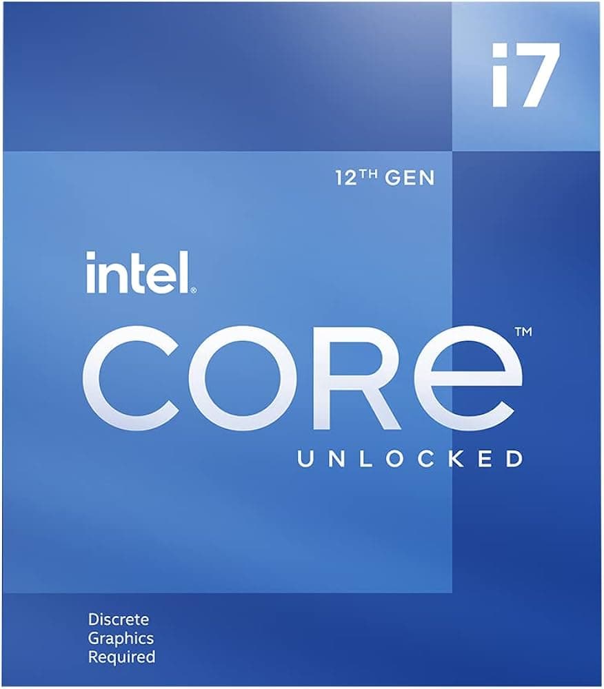 Intel Core i7-12700KF CPU, 1700, 3.6 GHz (5.0 Turbo), 12-Core, 125W (190W Turbo), 10nm, 25MB Cache, Alder Lake, Unlocked, No Graphics, NO HEATSINK/FAN