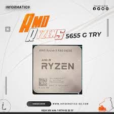 AMD Ryzen 5 PRO 5655G CPU with Wraith Stealth Cooler, AM4, Up to 4.4GHz, 6-Core, 65W, 19MB Cache, 7nm, 5th Gen, Radeon Graphics - OEM *TRAY*
