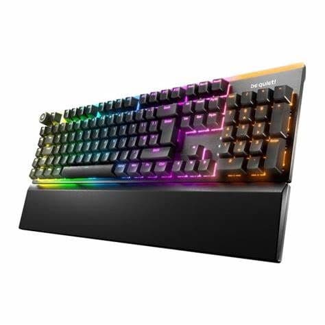 Be Quiet! Light Mount Silent Tactile RGB Mechanical Keyboard, 3D Media Wheel, 5 Macro Keys, Sound-Proofing, Black