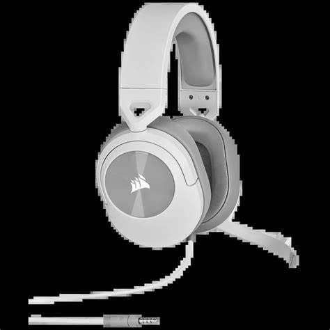 Corsair HS55 Stereo Gaming Headset, 3.5mm Jack, Lightweight, Flip-To-Mute Mic, Memory Foam Earpads, White