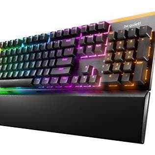 Be Quiet! Light Mount Silent Linear RGB Mechanical Keyboard, 3D Media Wheel, 5 Macro Keys, Sound-Proofing, Black