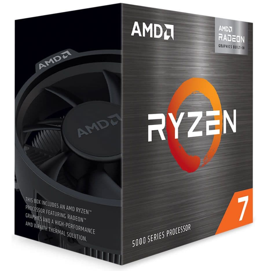 AMD Ryzen 7 5700G with Wraith Stealth Cooler, AM4, 3.8GHz (4.6 Turbo), 8-Core, 65W, 20MB Cache, 7nm, 5th Gen, Radeon Graphics