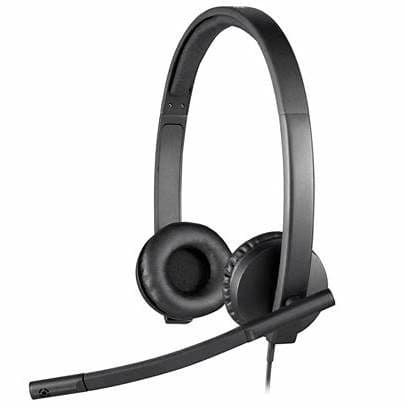 Logitech H570E Stereo Headset with Boom Mic, USB, In-Line Controls, Noise & Echo Cancellation, Leatherette Ear Pads