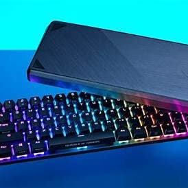 Asus ROG FALCHION ACE Compact 65% Mechanical RGB Gaming Keyboard, Wired (Dual USB-C), ROG NX Red Switches, Per-key RGB Lighting, Touch Panel, White Edition