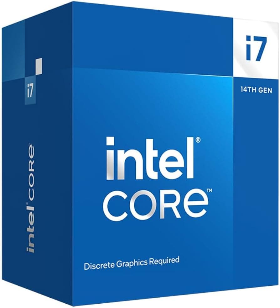 Intel Core i7-14700F CPU, 1700, Up to 5.4GHz, 20-Core, 65W (219W Turbo), 10nm, 33MB Cache, Raptor Lake Refresh, No Graphics