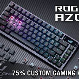 Asus ROG AZOTH Compact 75% Mechanical RGB Gaming Keyboard, Wireless/Btooth/USB, Hot-Swap ROG NX Snow Switches, OLED Display, Control Knob, Mac Support, Black