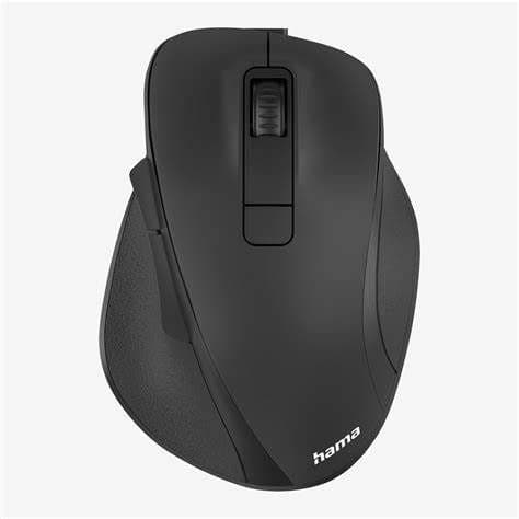 Hama MW-500 Rechargeable Optical Wireless Mouse, 1600 DPI, Ergonomic, Thumb Rest, Up to 75 Days Battery, Black