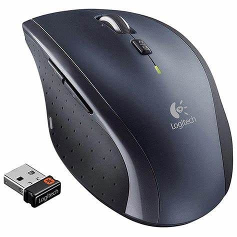 Logitech M705 Marathon Wireless Optical Mouse, Dual-mode Scrolling, Customisable Buttons, 1000DPI, Charcoal