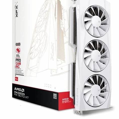 XFX RX9070 XT Quicksilver White Magnetic Air Edition, PCIe5, 16GB DDR6, HDMI, 3 DP, 2970MHz Clock, Magnetic Air Tech