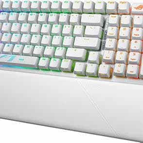 Asus ROG STRIX SCOPE II 96 Wireless Mechanical RGB Gaming Keyboard, 96% Layout, Streamer Hotkeys, Multifunction Controls, Sound-Dampening, White