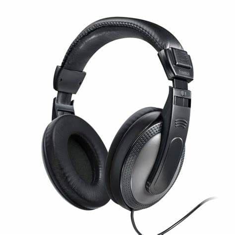 Hama (ShellTV II) Headphones, 3.5mm Jack (6.35mm Adapter), 40mm Drivers, 6m Cable, Padded Headband, Black/Dark Grey