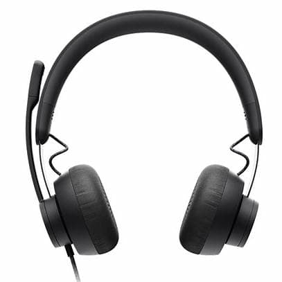 Logitech Zone Wired MSFT Headset, USB-C (USB-A Adapter), 40mm Drivers, Flip-to-Mute Noise-Canceling Mic, In-line Controls