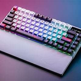 Asus ROG AZOTH X 75% Custom Mechanical RGB Gaming Keyboard, Wireless/Btooth/USB, NX Snow Switches, Dye-Sub & Translucent Keycaps, OLED Display, Control Knob, White